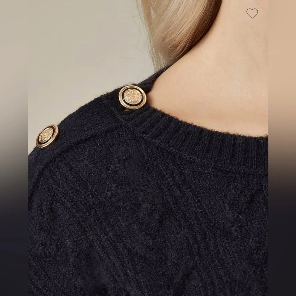 J.Crew Cable-knit sweater with buttons in Supersoft yarn